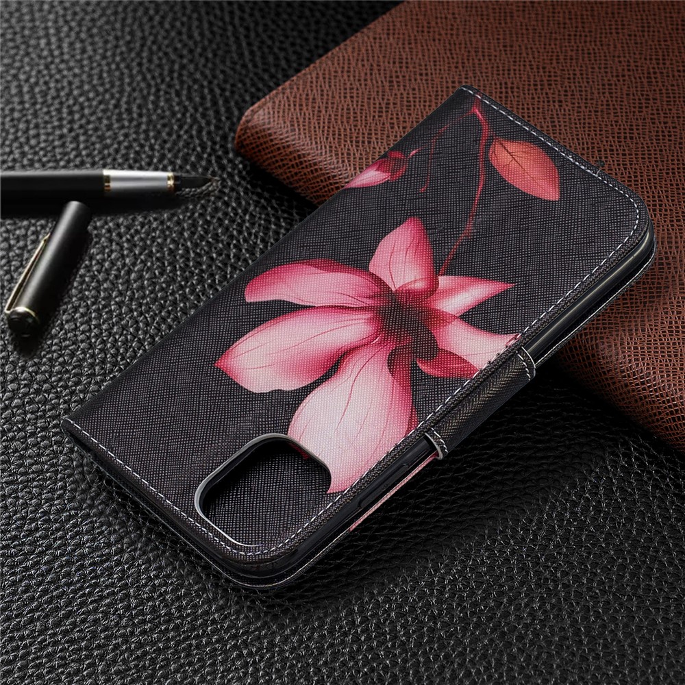 Pattern Printing Cross Texture Wallet Stand Flip Leather Case for iPhone (2019) 6.1-inch - Kapok-8