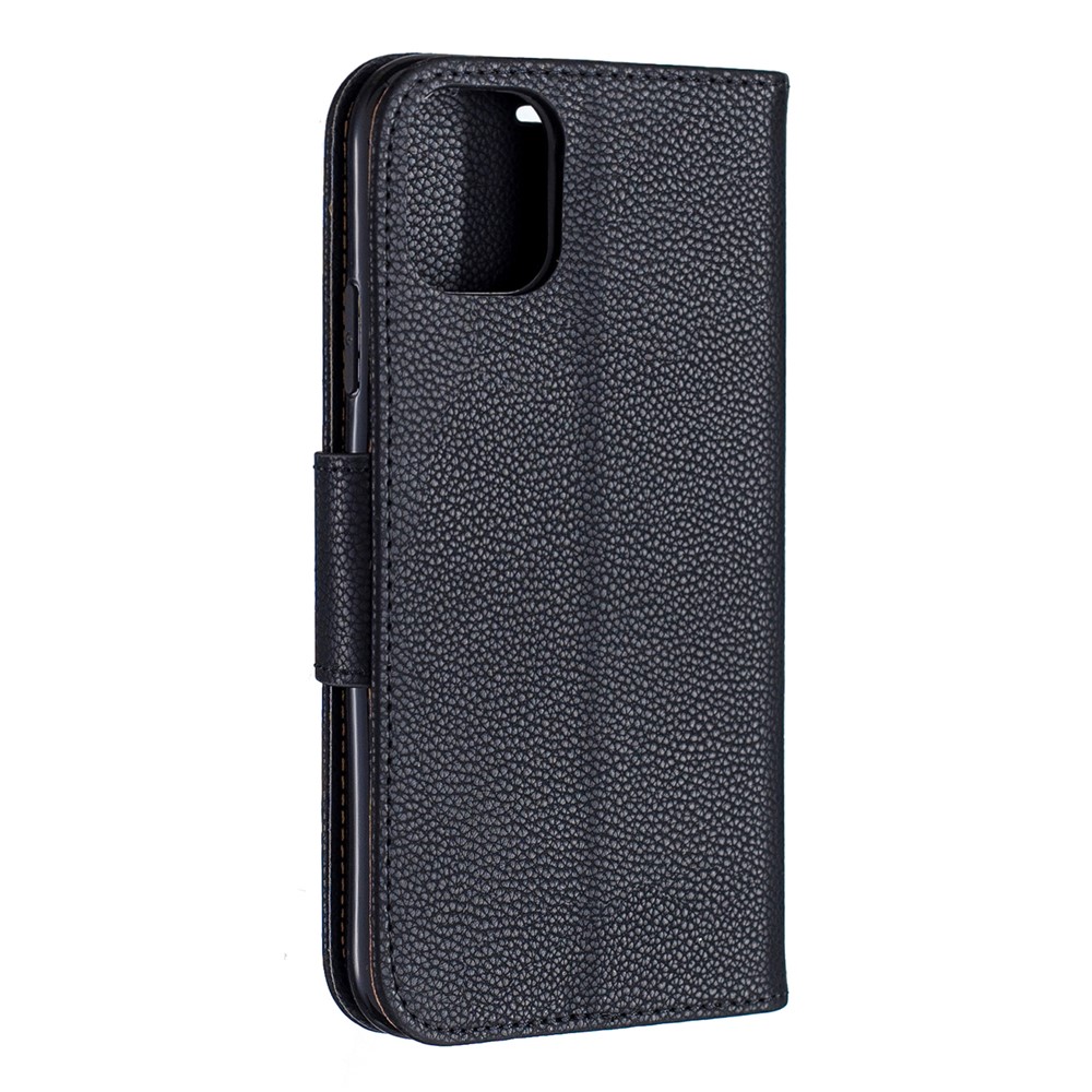Portefeuille De Cuir De Texture Litchi Stand Cas De Téléphone Mobile Pour Iphone (2019) 6,1 Pouces - Noir-3