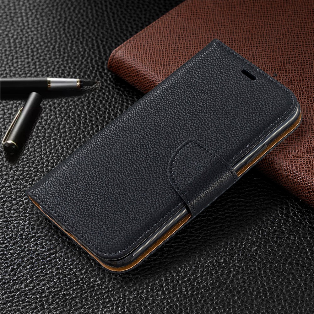 Portefeuille De Cuir De Texture Litchi Stand Cas De Téléphone Mobile Pour Iphone (2019) 6,1 Pouces - Noir-7
