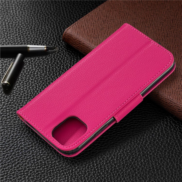 Portefeuille De Cuir De Texture Litchi Stand Cas De Téléphone Mobile Pour Iphone (2019) 6,1 Pouces - Rose-8