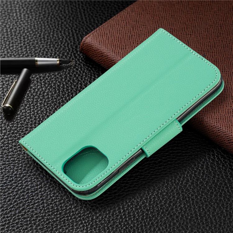 Portefeuille De Cuir De Texture Litchi Stand Cas De Téléphone Mobile Pour Iphone (2019) 6,1 Pouces - Vert-8