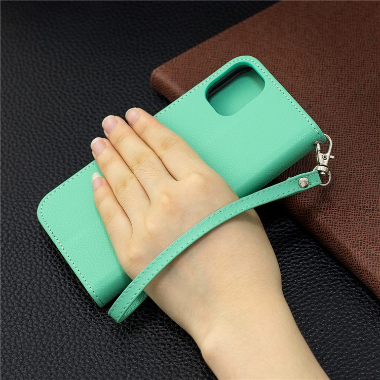 Portefeuille De Cuir De Texture Litchi Stand Cas De Téléphone Mobile Pour Iphone (2019) 6,1 Pouces - Vert-9