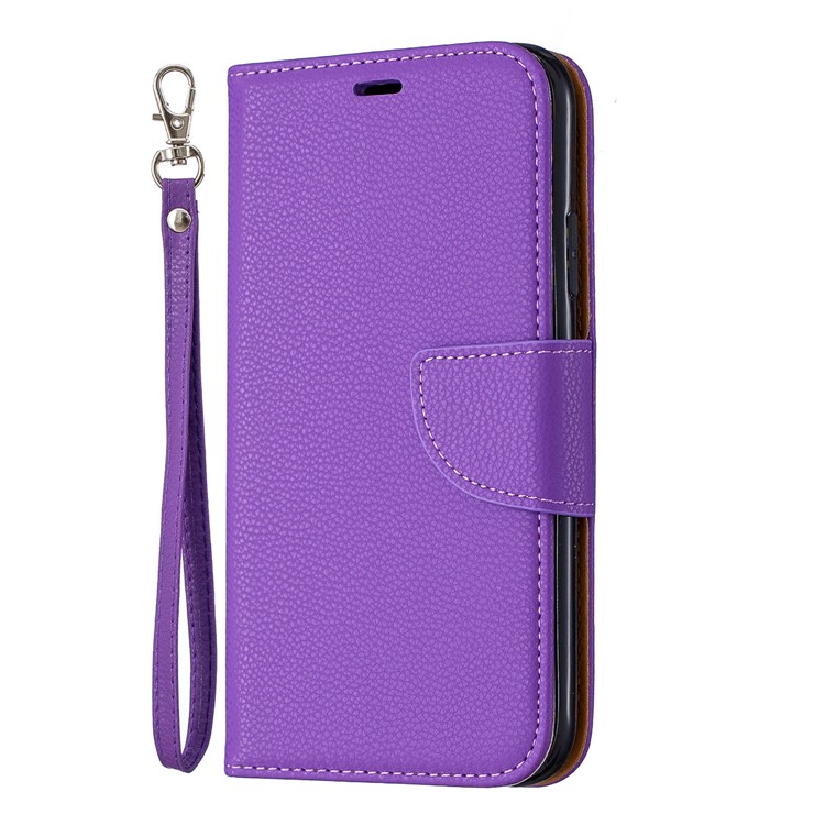 Portefeuille De Cuir De Texture Litchi Stand Cas De Téléphone Mobile Pour Iphone (2019) 6,1 Pouces - Violet-2