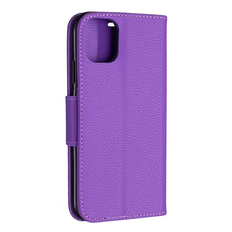Portefeuille De Cuir De Texture Litchi Stand Cas De Téléphone Mobile Pour Iphone (2019) 6,1 Pouces - Violet-3