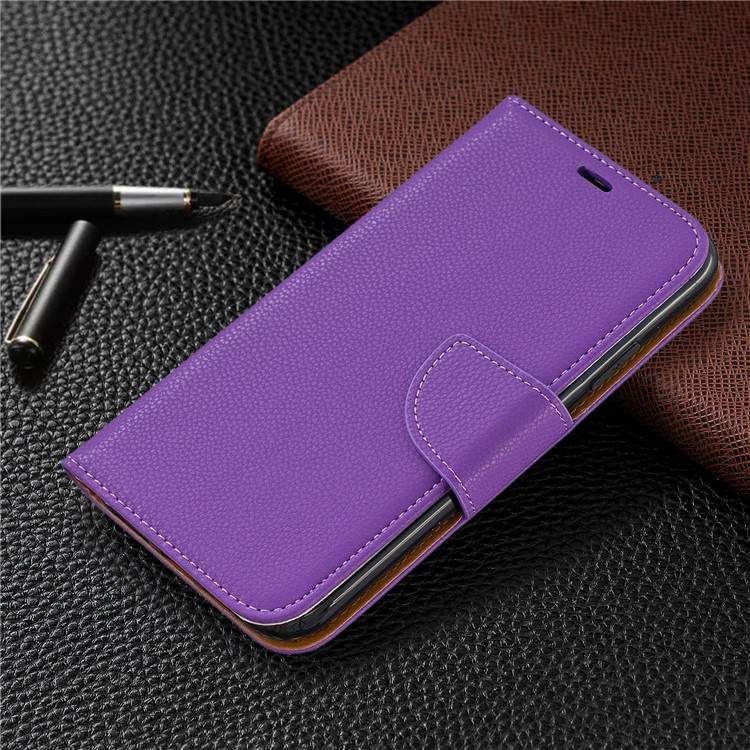 Portefeuille De Cuir De Texture Litchi Stand Cas De Téléphone Mobile Pour Iphone (2019) 6,1 Pouces - Violet-7