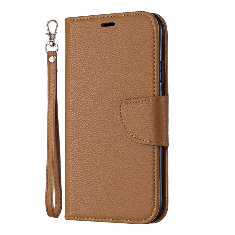 Portefeuille De Cuir De Texture Litchi Stand Cas De Téléphone Mobile Pour Iphone (2019) 6,1 Pouces - Marron-2