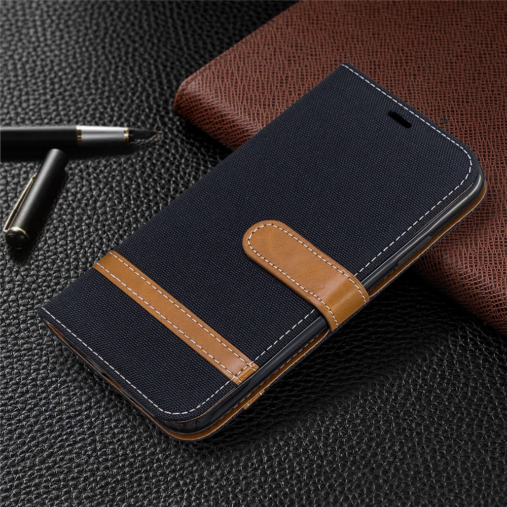 Jean Cloth PU Leather Phone Cover for iPhone (2019) 6.1-inch - Black-7