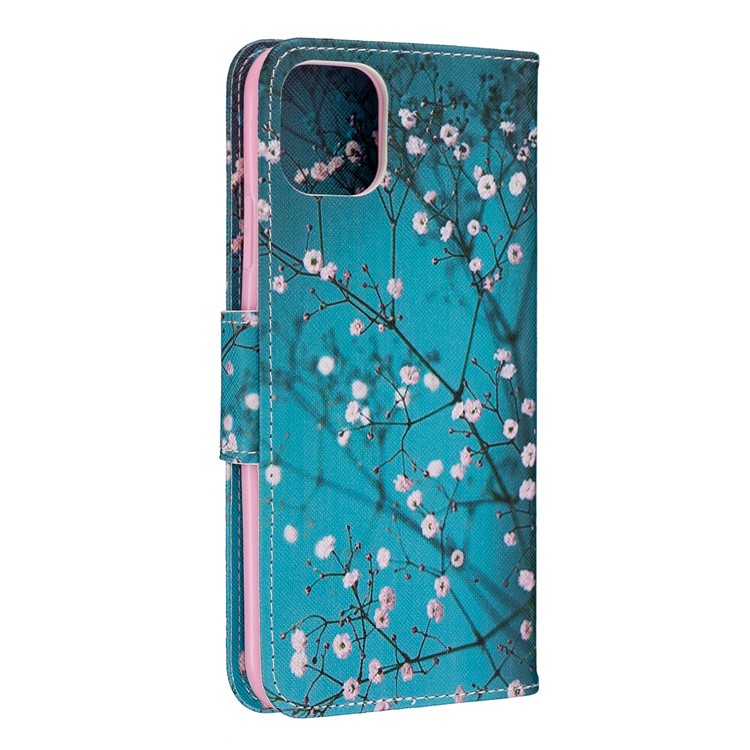 Pattern Printing PU Leather Flip Stand Phone Shell for iPhone (2019) 6.5-inch - Tree with Flowers-3