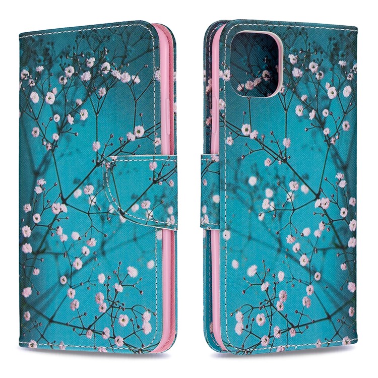 Pattern Printing PU Leather Flip Stand Phone Shell for iPhone (2019) 6.5-inch - Tree with Flowers-4