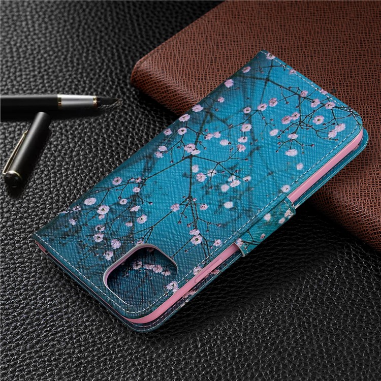 Pattern Printing PU Leather Flip Stand Phone Shell for iPhone (2019) 6.5-inch - Tree with Flowers-8