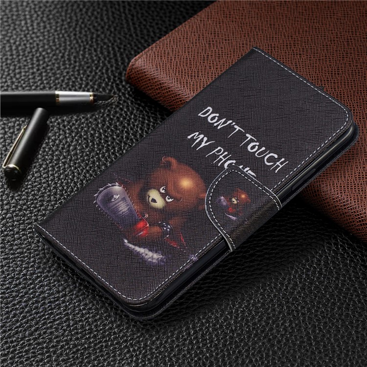 Pattern Printing PU Leather Flip Stand Phone Shell for iPhone 11 Pro Max 6.5 inch (2019) - Bear And Its Warnings-7