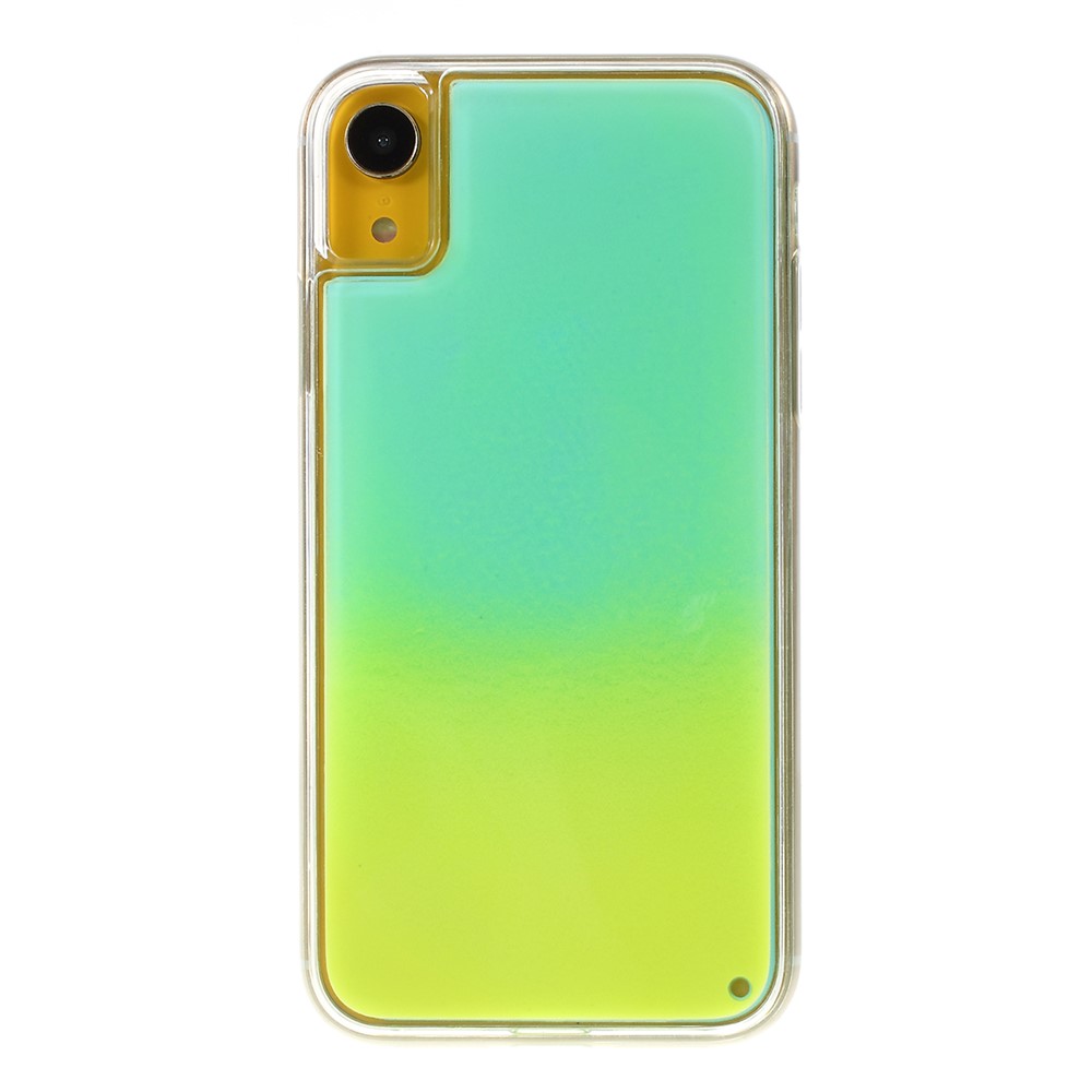 Anti-dropping Luminous Quicksand TPU Phone Case for iPhone XR 6.1 inch - Cyan