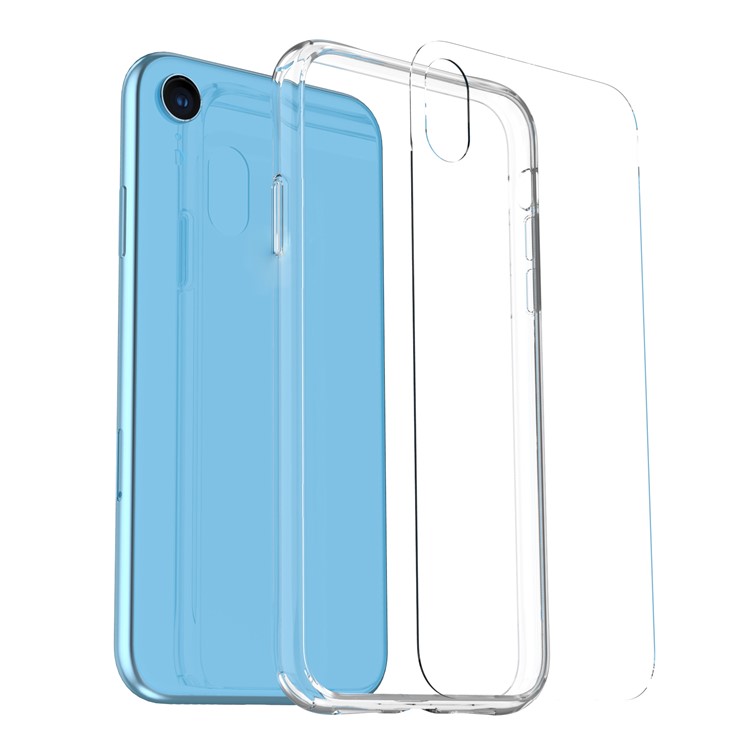 LEEU DESIGN Ice Crystal Series Transparent Tempered Glass+Acrylic Cell Phone Cover for iPhone XR 6.1 inch-7