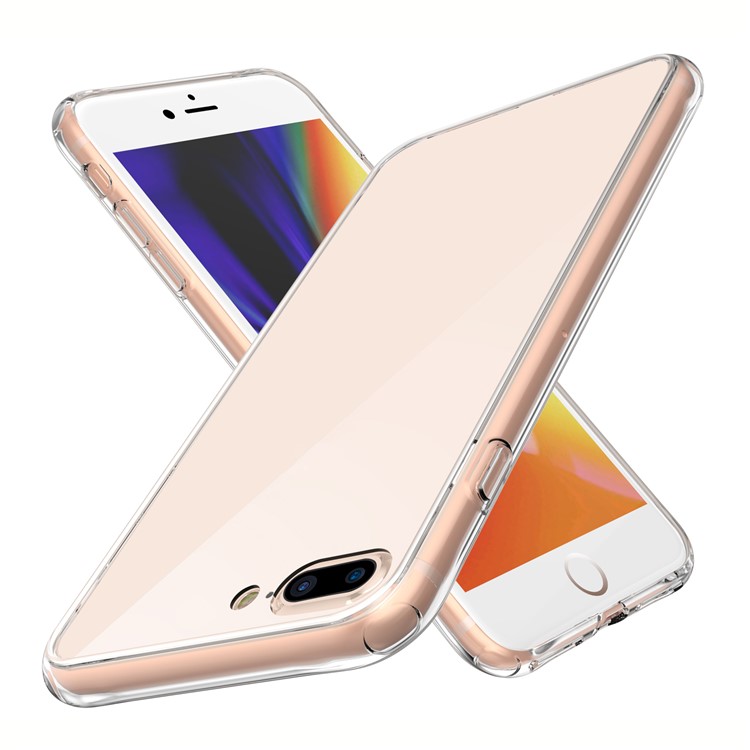 LEEU DESIGN Ice Crystal Series Tempered Glass+Acrylic Phone Case Cover for iPhone 7 Plus / 8 Plus-1