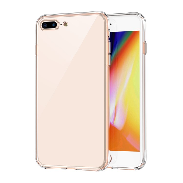 LEEU DESIGN Ice Crystal Series Tempered Glass+Acrylic Phone Case Cover for iPhone 7 Plus / 8 Plus-3