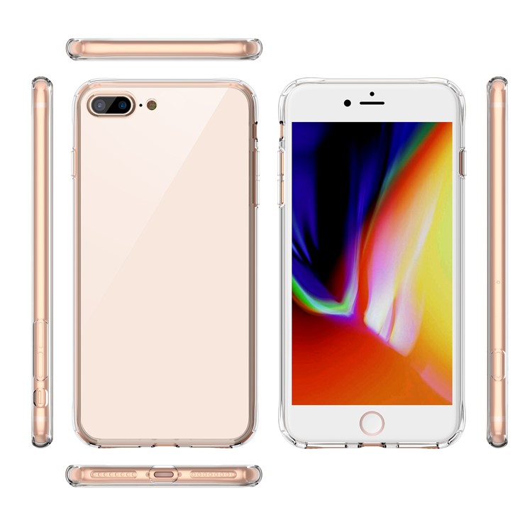 LEEU DESIGN Ice Crystal Series Tempered Glass+Acrylic Phone Case Cover for iPhone 7 Plus / 8 Plus-6