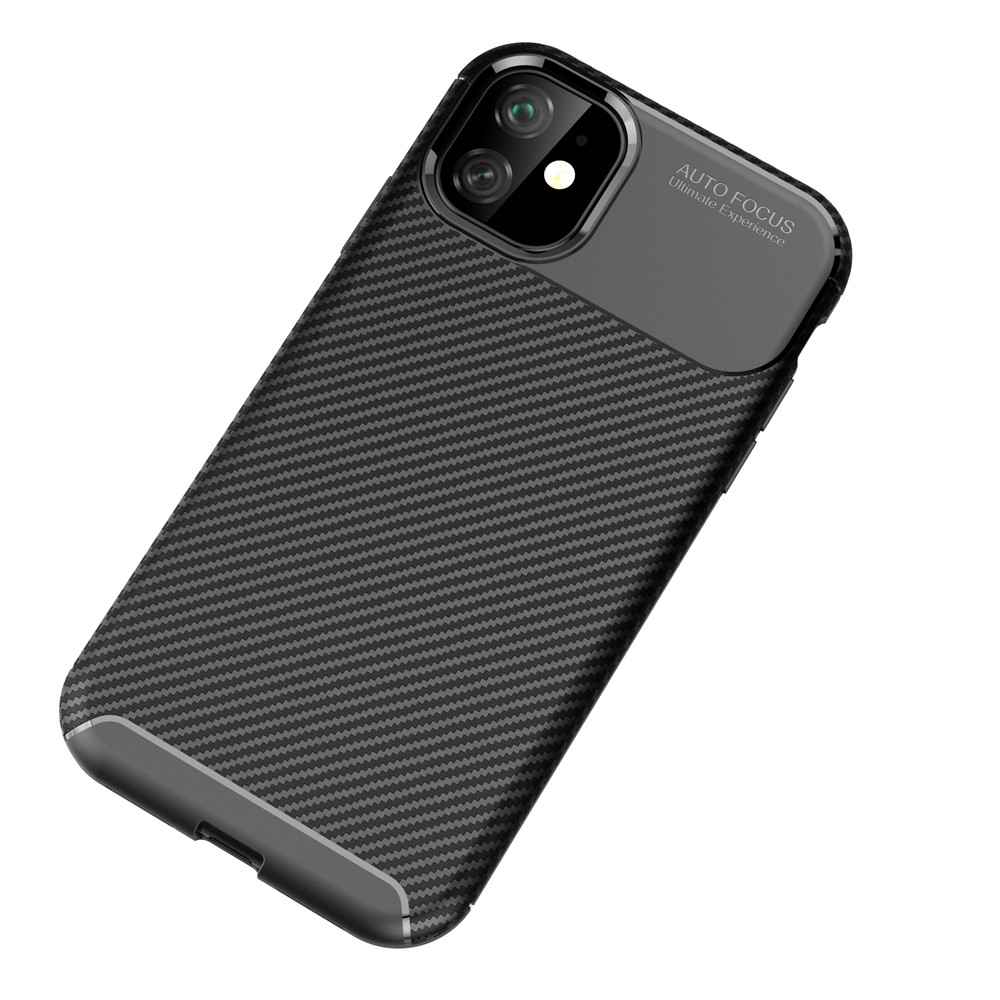 Carbon Fiber Texture Drop-proof TPU Phone Case for iPhone (2019) 6.1-inch - Black-10