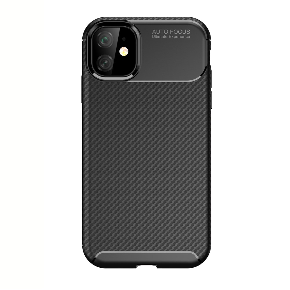 Carbon Fiber Texture Drop-proof TPU Phone Case for iPhone (2019) 6.1-inch - Black-5