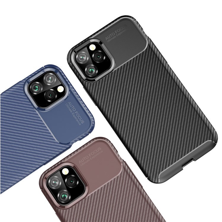 Couverture de Téléphone TPU Résistant à la Surface en Fibre de Carbone Pour Iphone 11 Pro 5,8 Pouces (2019) - le Noir