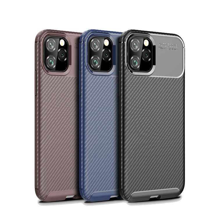 Carbon Faseroberflächen -drop -resistant TPU -telefonabdeckung Für Iphone 11 Pro 5,8 Zoll (2019) - Schwarz