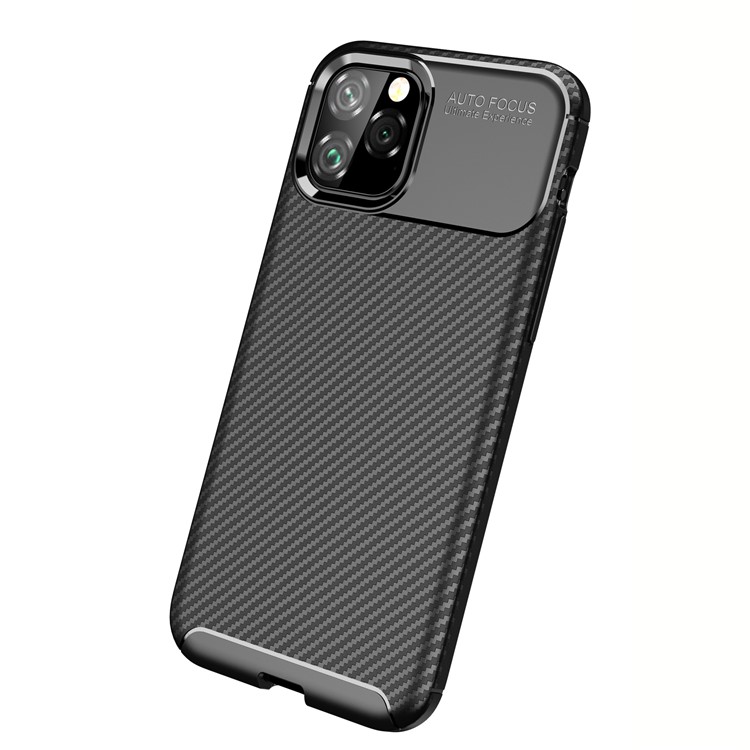 Carbon Faseroberflächen -drop -resistant TPU -telefonabdeckung Für Iphone 11 Pro 5,8 Zoll (2019) - Schwarz