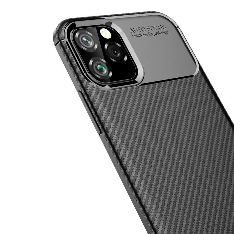 Copertina Telefonica TPU Resistente Alla Superficie in Fibra di Carbonio Per Iphone 11 Pro 5,8 Pollici (2019) - Nero