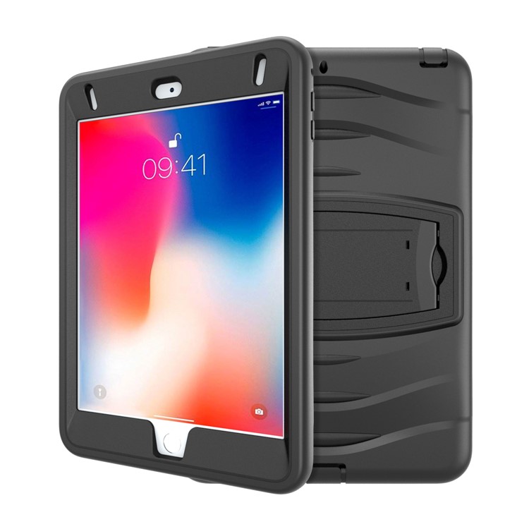 Rugged Impact Resistant Kickstand PC + Silicone Tablet Cover for iPad mini (2019) 7.9 inch - Black-4