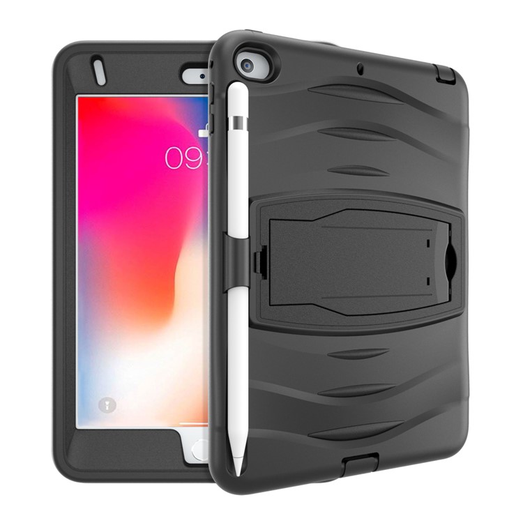 Rugged Impact Resistant Kickstand PC + Silicone Tablet Cover for iPad mini (2019) 7.9 inch - Black-5