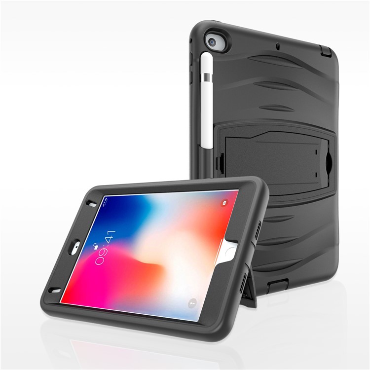 Rugged Impact Resistant Kickstand PC + Silicone Tablet Cover for iPad mini (2019) 7.9 inch - Black-7