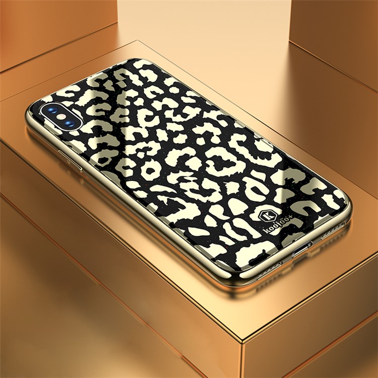 Wild Leopard Series TPU + PC + Organic Glass Phone Shell for iPhone X/XS 5.8 inch - Black-1