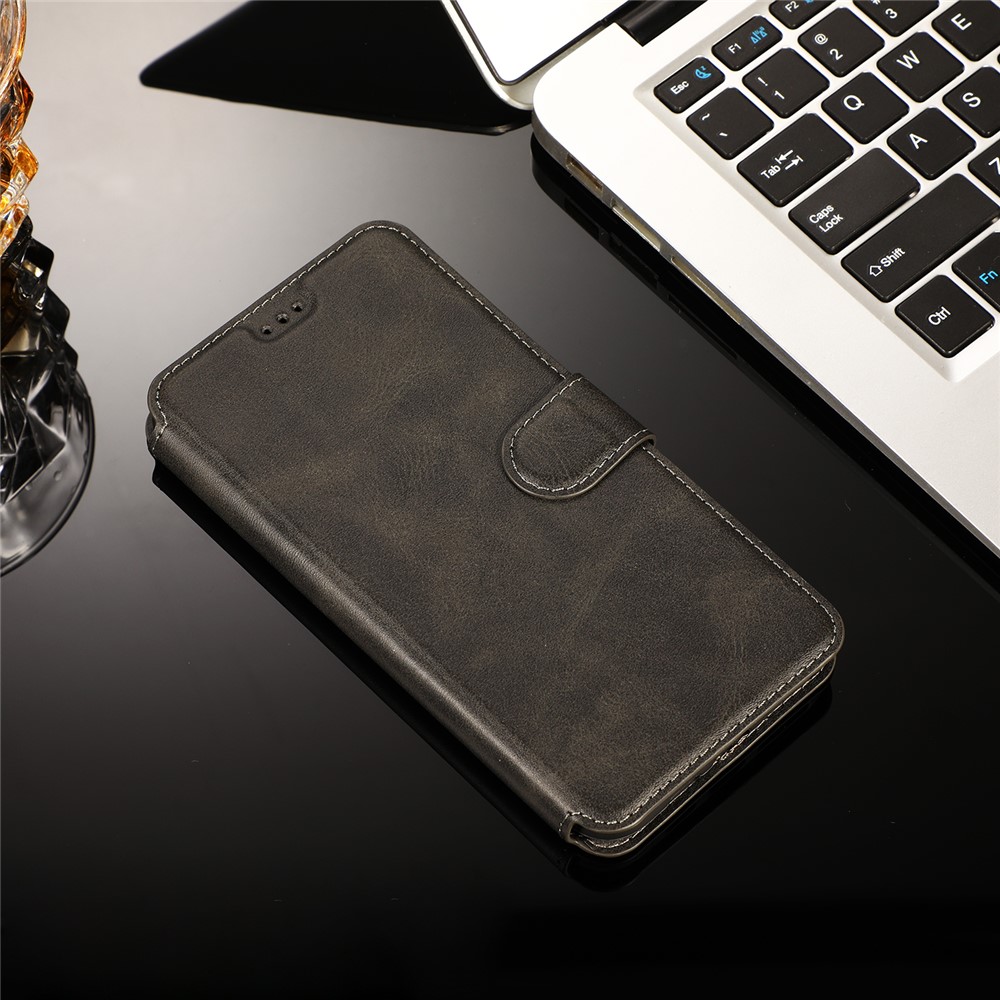 PU Leather + TPU Wallet Style Protection Phone Stand Shell Case for iPhone XS Max 6.5 inch - Black