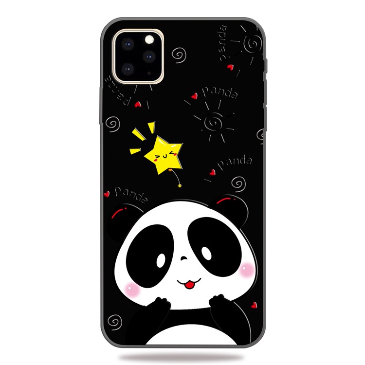 Pattern Printing TPU Case for iPhone (2019) 5.8-inch - Panda-1