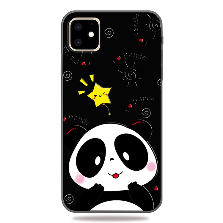 Pattern Printing TPU Back Case for iPhone (2019) 6.1-inch - Panda-1