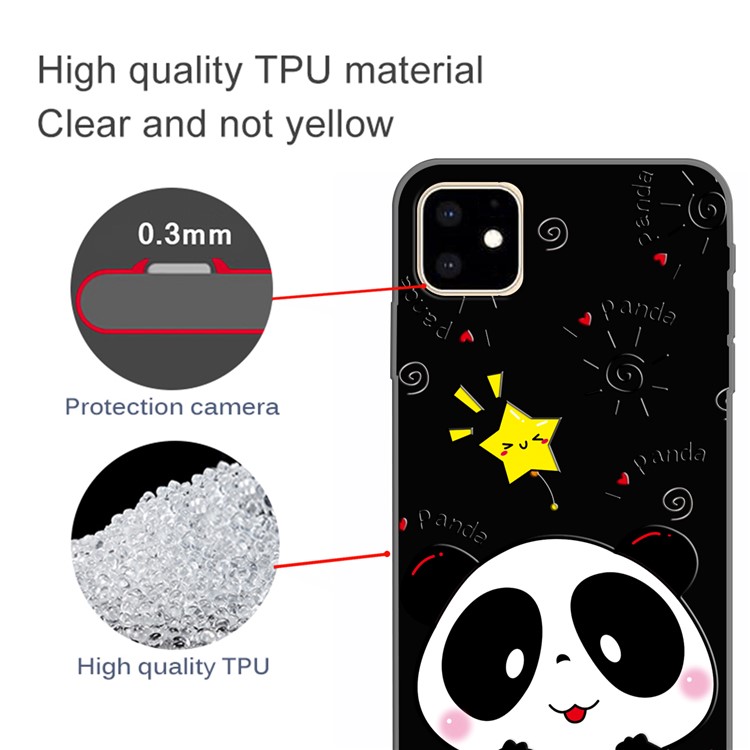 Pattern Printing TPU Back Case for iPhone (2019) 6.1-inch - Panda-2