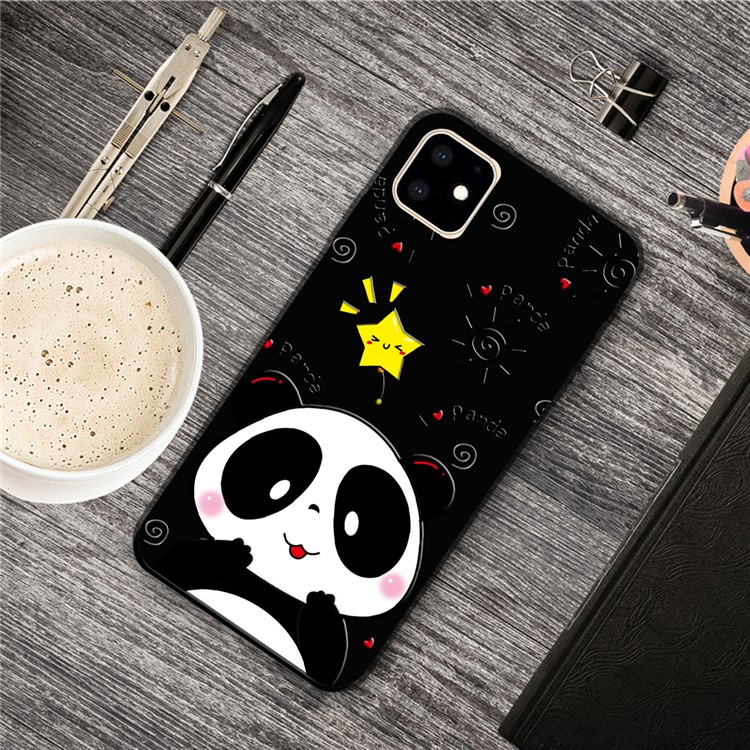 Pattern Printing TPU Back Case for iPhone (2019) 6.1-inch - Panda-5