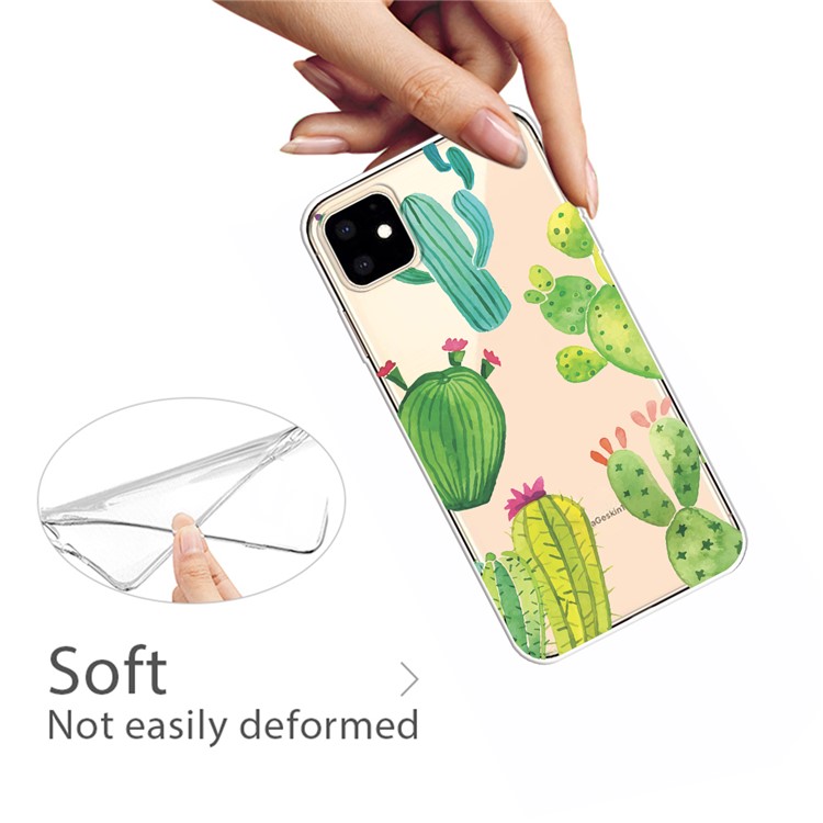 Cute Pattern Printing Flexi TPU Phone Shell for iPhone (2019) 6.1-inch - Cactus-3