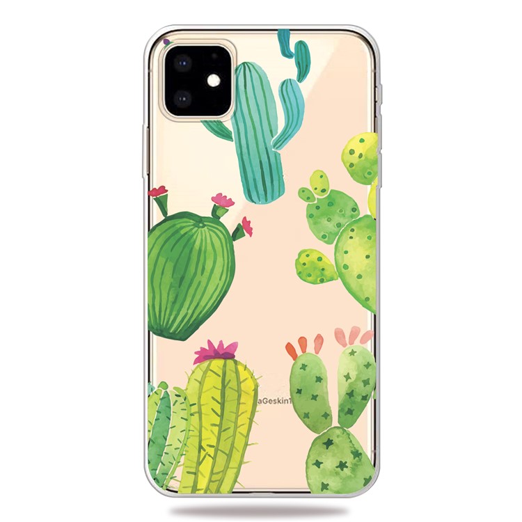 Cute Pattern Printing Flexi TPU Phone Shell for iPhone (2019) 6.1-inch - Cactus-4