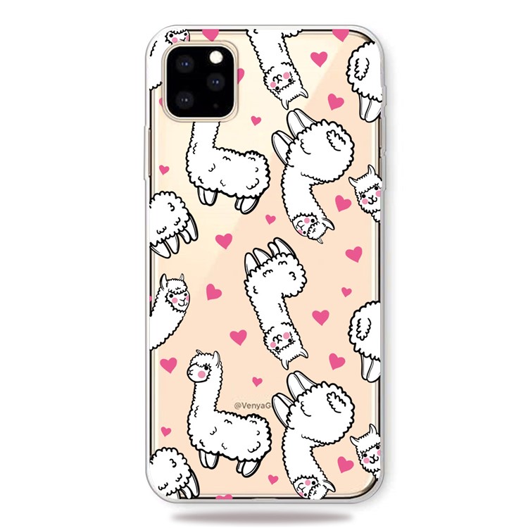 Pattern Printing Clear TPU Cell Phone Cover Case for iPhone 11 Pro 5.8 inch (2019) - Alpaca-4