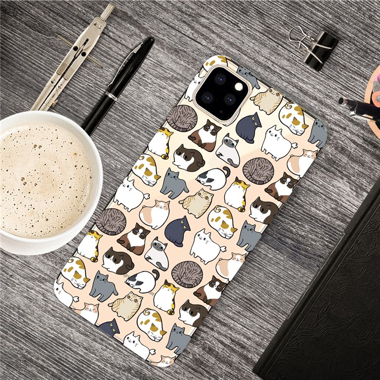 Padrão De Impressão Clara Caso De Cobertura De Telefone Celular TPU Para Iphone (2019) 5,8 Polegadas - Gatos-1