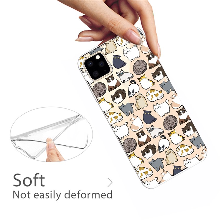 Padrão De Impressão Clara Caso De Cobertura De Telefone Celular TPU Para Iphone (2019) 5,8 Polegadas - Gatos-3