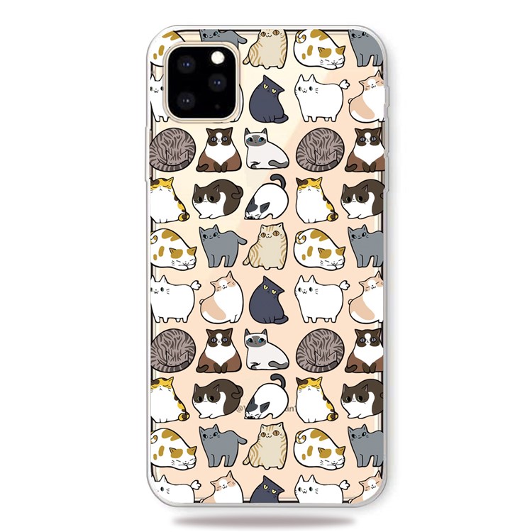 Padrão De Impressão Clara Caso De Cobertura De Telefone Celular TPU Para Iphone (2019) 5,8 Polegadas - Gatos-4