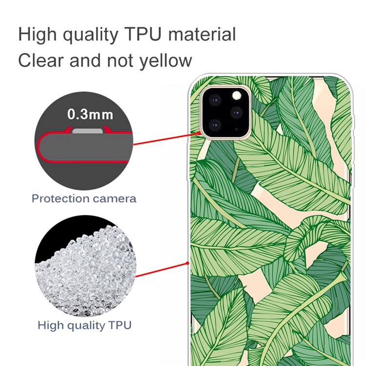 Estuche De Impresión Transparente Con Patrón De TPU Para IPhone (2019) 5.8 Pulgadas - Hojas De Banana-2
