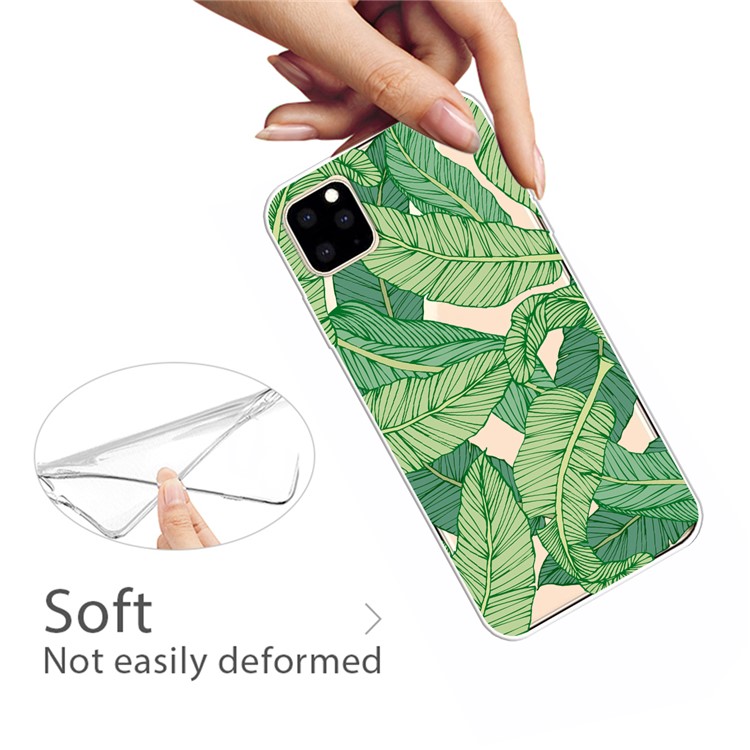 Estuche De Impresión Transparente Con Patrón De TPU Para IPhone (2019) 5.8 Pulgadas - Hojas De Banana-3