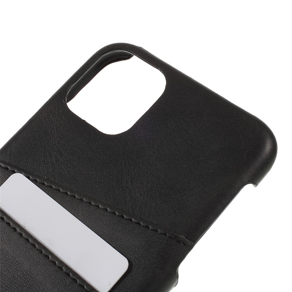 Slots De Cartão Duplo De Couro PU Revestido Shell Do Telefone Do PC Para O Iphone (2019) De 6,5 Polegadas - Preto-4