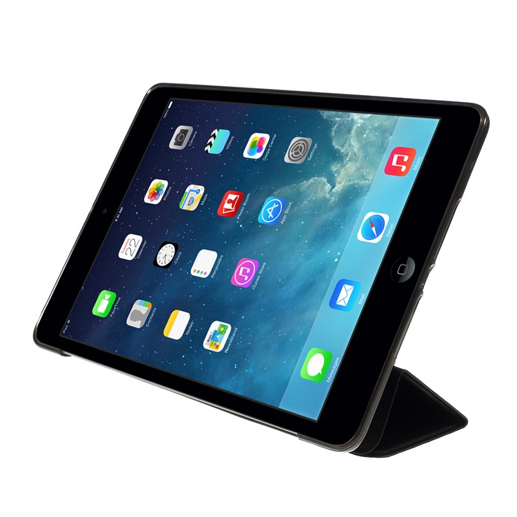 Nappa Skin Plastic+TPU+PU Leather Tablet Shell Case for iPad 9.7-inch (2018)/(2017) - Black-6