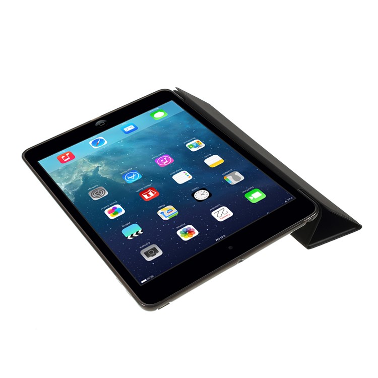 Nappa Skin Plastic+TPU+PU Leather Tablet Shell Case for iPad 9.7-inch (2018)/(2017) - Black-7