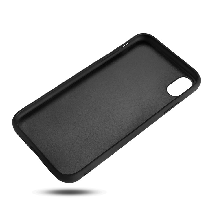 Genuine Leather Litchi Texture Coated TPU Phone Cover for iPhone XR 6.1 inch - Black-7