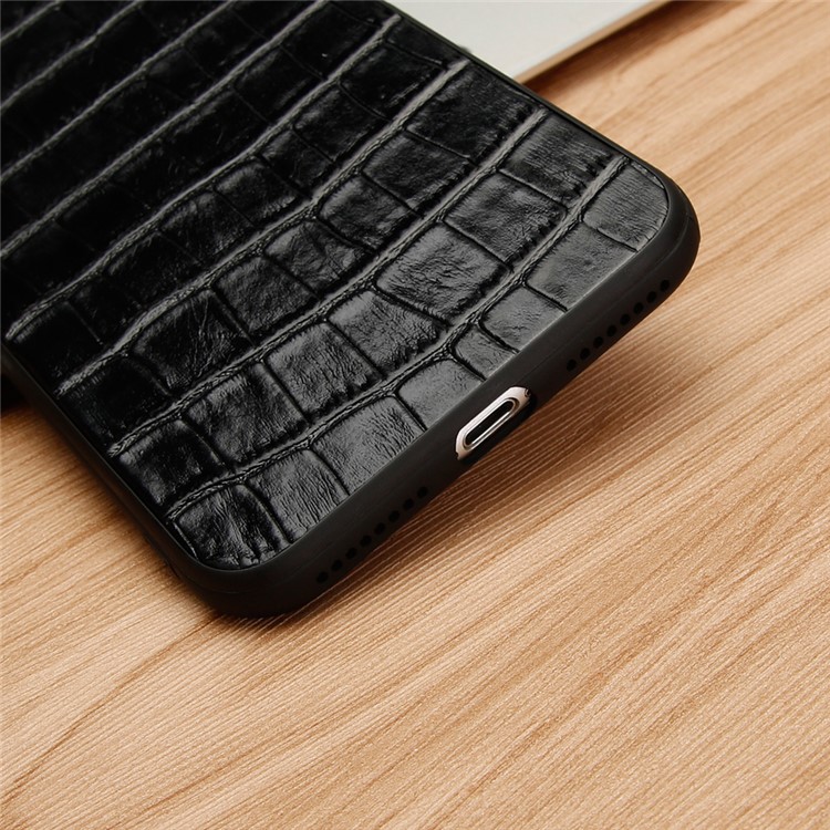 Crocodile Texture Genuine Leather Coated TPU Phone Casing for iPhone 8 Plus 5.5 inch - Black-10