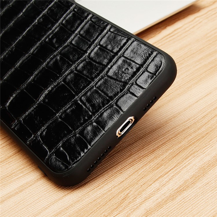 Crocodile Texture Genuine Leather Coated TPU Phone Case for iPhone X / XS - Black-9