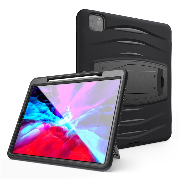 Hard PC + TPU Multi-function Cover Case with Kickstand and Pen Slot for iPad Pro 12.9-inch (2018) - Black-3